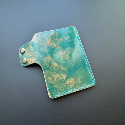 Rocado Shell Cordovan Leather Card Holder, Pocket Mini Wallet, Minimalist Card Holder Case