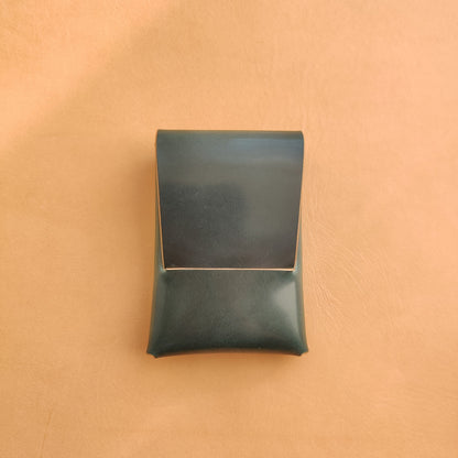 Rocado Shell Cordovan Stitchless Leather Mini Cards Wallet, Origami Minimalist Wallet, EDC Card Holder Case