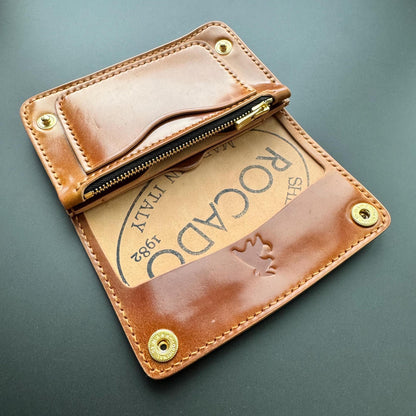 Rocado Shell Cordovan Mini Trucker Wallet, Luxury Compact Wallet