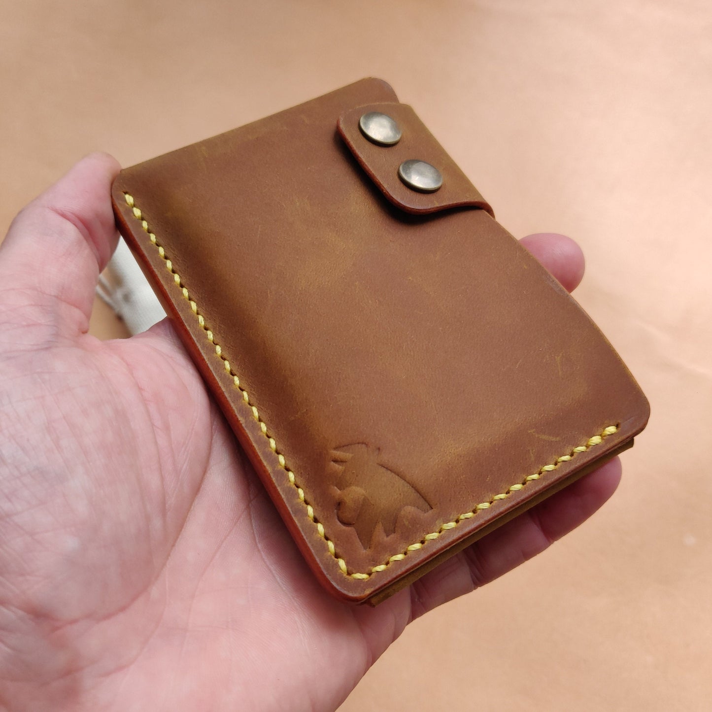 Leather Card Holder, Distressed Leather Pocket Mini Wallet, Minimalist Card Holder Case