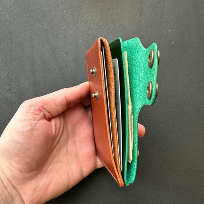 Leather Card Holder, Vegetable Tanned Pocket Mini Wallet, Minimalist Card Holder Case