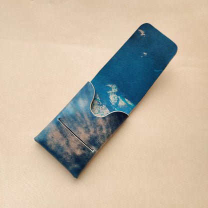 Rocado Shell Cordovan Stitchless Leather Mini Cards Wallet, Origami Minimalist Wallet, EDC Card Holder Case