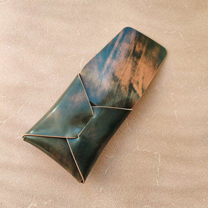 Stitchless Shell Cordovan Leather Cards Wallet, Origami Minimalist Wallet, EDC Card Holder Case