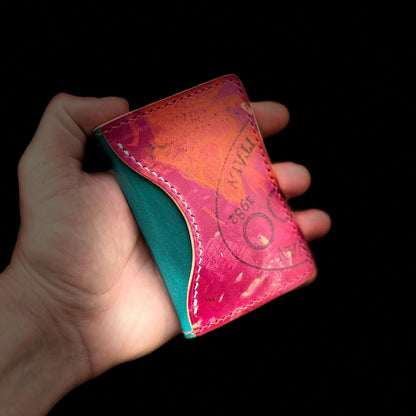 Rocado shell Cordovan Compact Leather Wallet With Coin Purse, Leather Card And Cash Holder