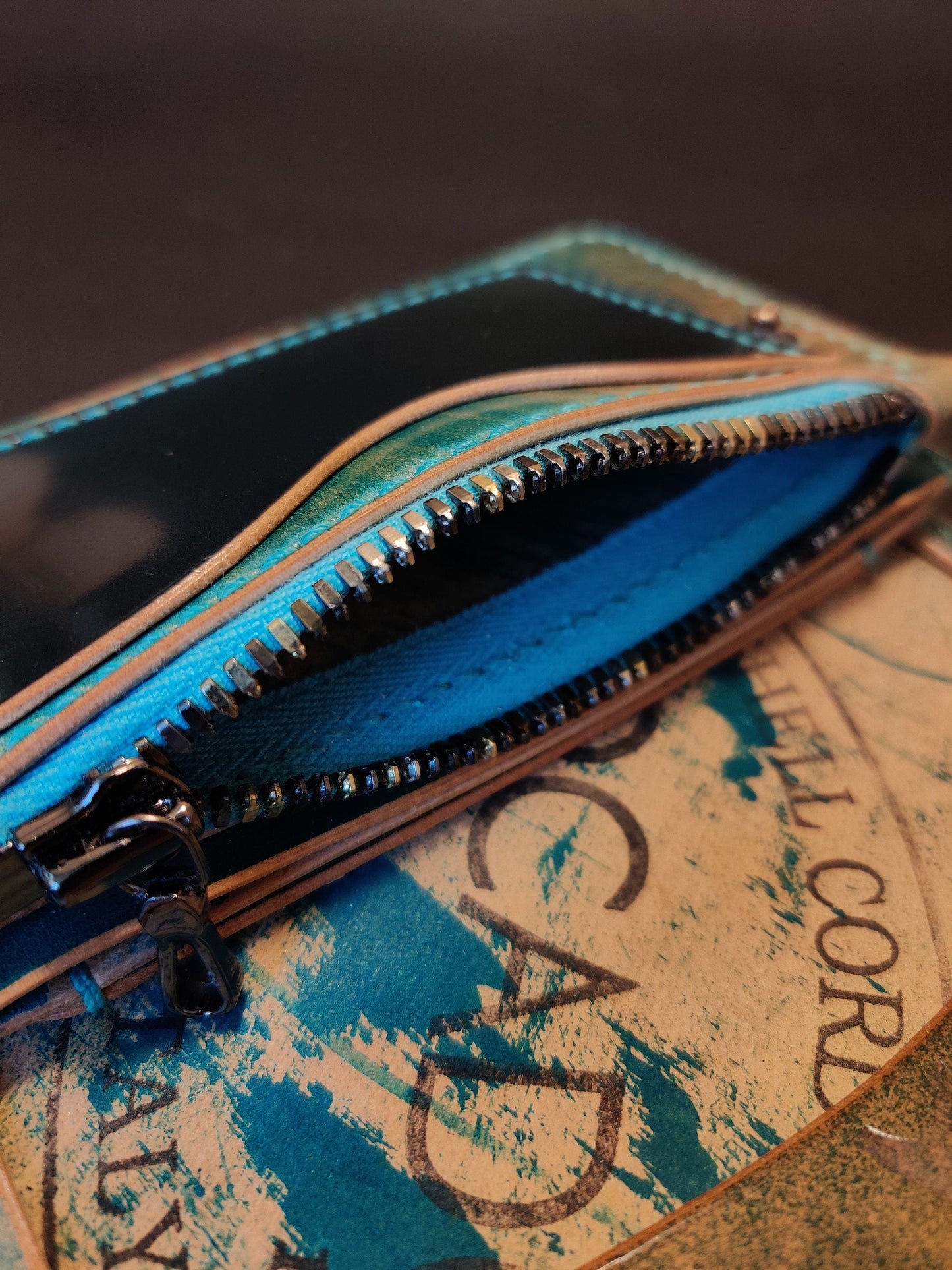 Rocado Shell Cordovan Mini Trucker Wallet, Luxury Compact Wallet