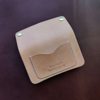 Vegetable Tanned Natural Leather Mini Trucker Wallet, Luxury Compact Wallet