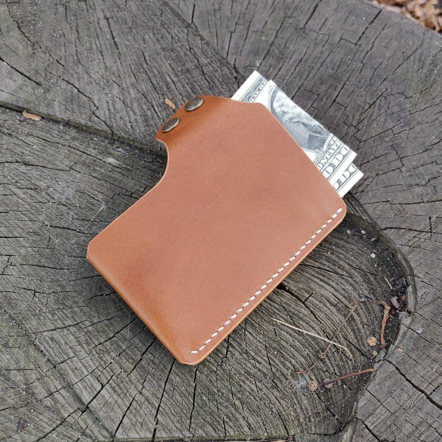 Leather Card Holder, Vegetable Tanned Pocket Mini Wallet, Minimalist Card Holder Case