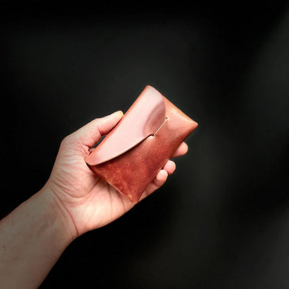 Stitchless Shell Cordovan Leather Cards Wallet, Origami Minimalist Wallet, EDC Card Holder Case