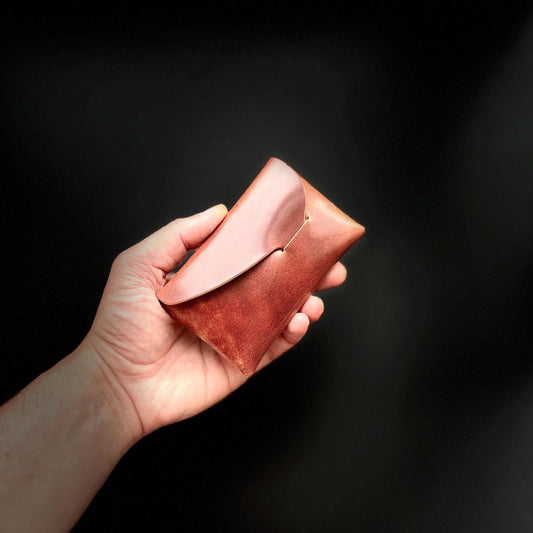 Stitchless Shell Cordovan Leather Cards Wallet, Origami Minimalist Wallet, EDC Card Holder Case