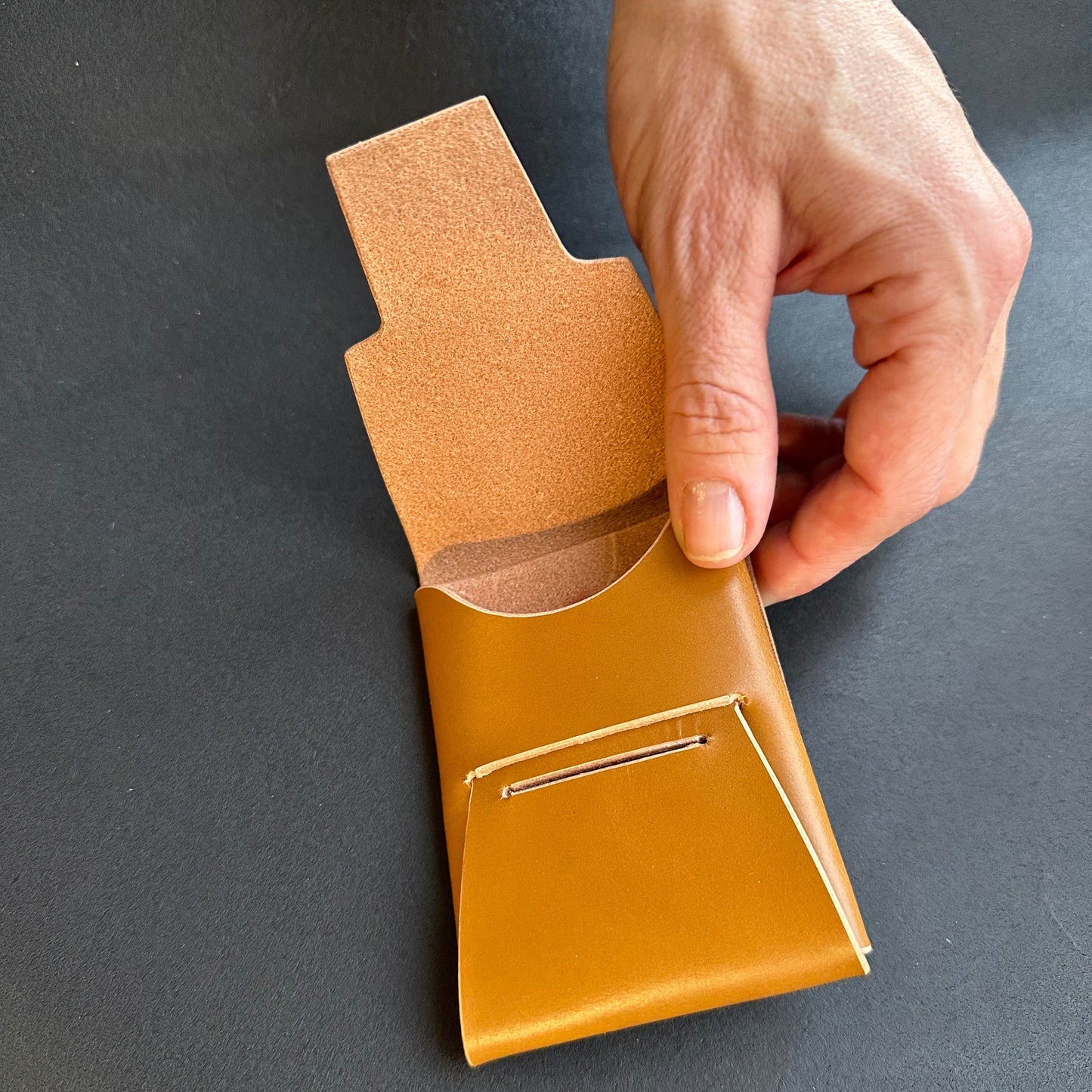 Stitchless Leather Cards Wallet, Origami Minimalist Wallet, EDC Card Holder Case