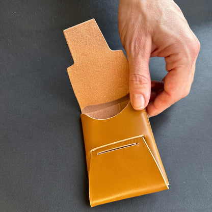 Stitchless Leather Cards Wallet, Origami Minimalist Wallet, EDC Card Holder Case