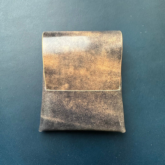 Stitchless Shell Cordovan Leather Cards Wallet, Origami Minimalist Wallet, EDC Card Holder Case