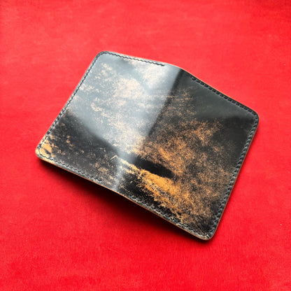 Rocado Shell Cordovan Wallet, Vertical Leather Bifold Wallet, Minimalist Slim Luxury Wallet