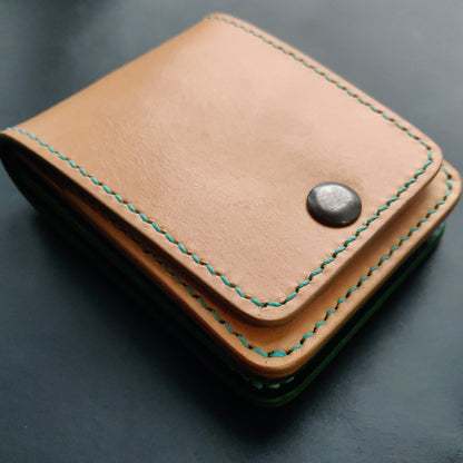 Leather vertical minimalist bifold EDC wallet