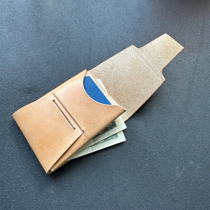 Stitchless Leather Cards Wallet, Origami Minimalist Wallet, EDC Card Holder Case