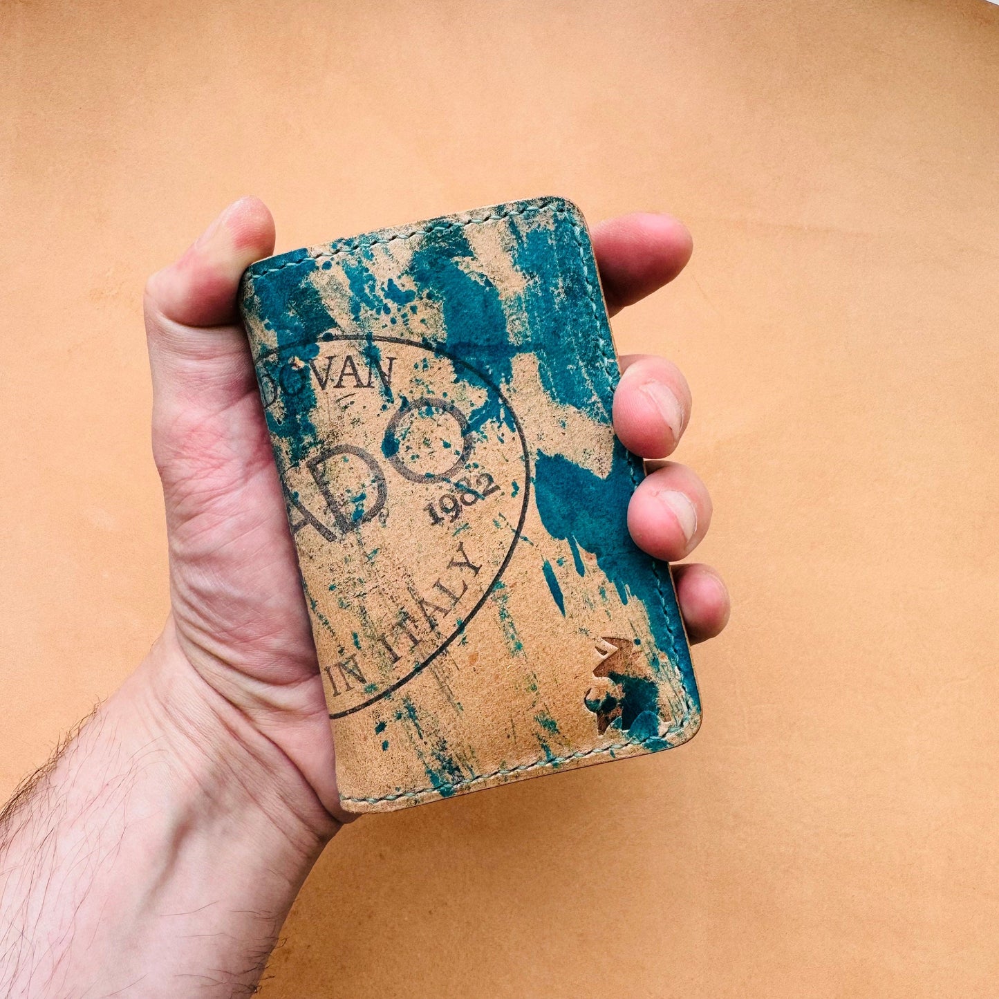 Shell Cordovan Wallet, Vertical Leather Bifold Wallet, Minimalist Slim Luxury Wallet