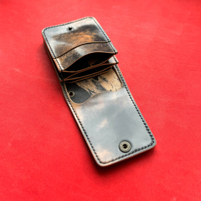 Rocado Shell Cordovan Leather vertical minimalist bifold EDC wallet