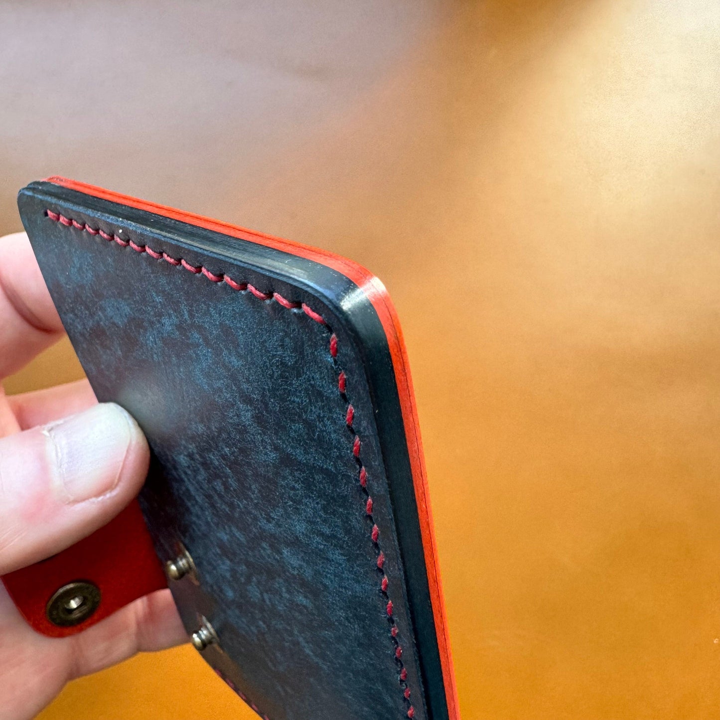 Leather Card Holder, Vegetable Tanned Pocket Mini Wallet, Minimalist Card Holder Case