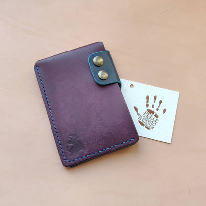 Leather Card Holder, Vegetable Tanned Pocket Mini Wallet, Minimalist Card Holder Case