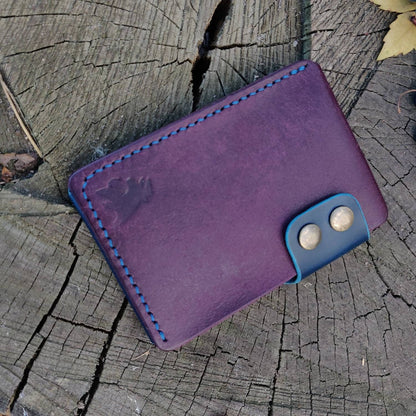 Leather Card Holder, Vegetable Tanned Pocket Mini Wallet, Minimalist Card Holder Case