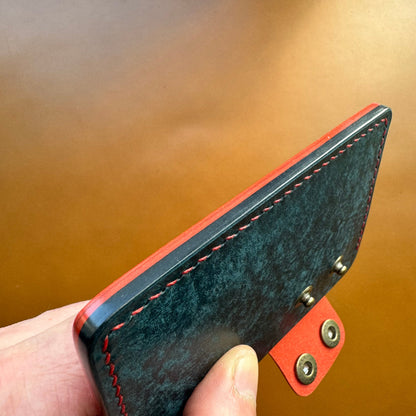 Leather Card Holder, Vegetable Tanned Pocket Mini Wallet, Minimalist Card Holder Case