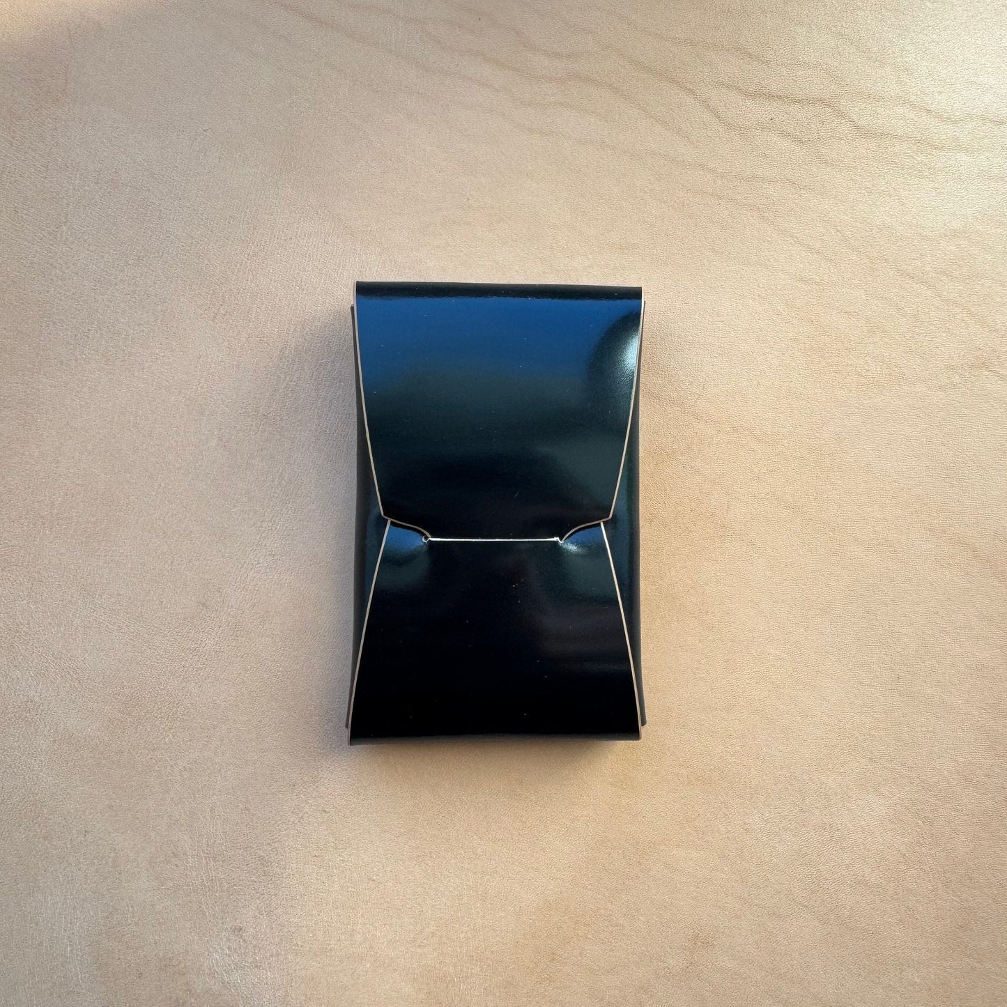 Rocado Shell Cordovan Stitchless Leather Mini Cards Wallet, Origami Minimalist Wallet, EDC Card Holder Case