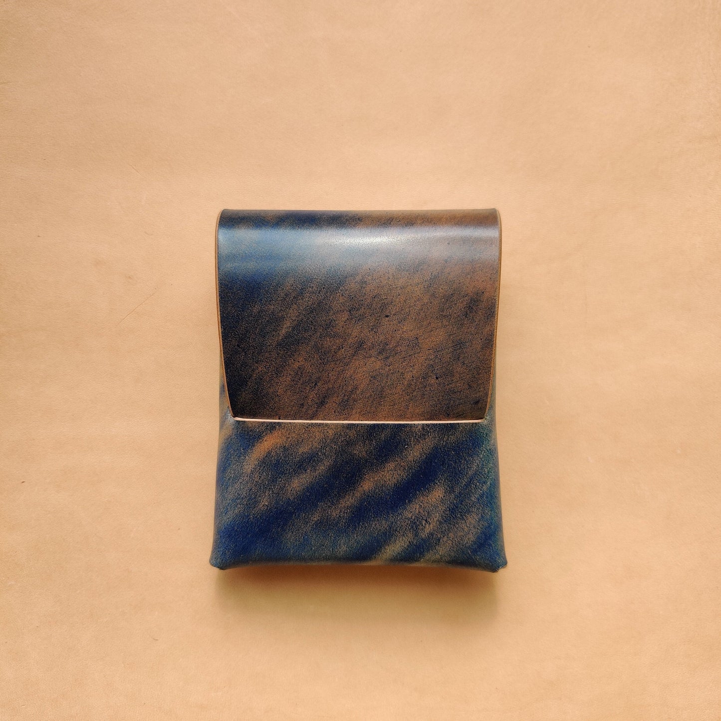 Stitchless Shell Cordovan Leather Cards Wallet, Origami Minimalist Wallet, EDC Card Holder Case