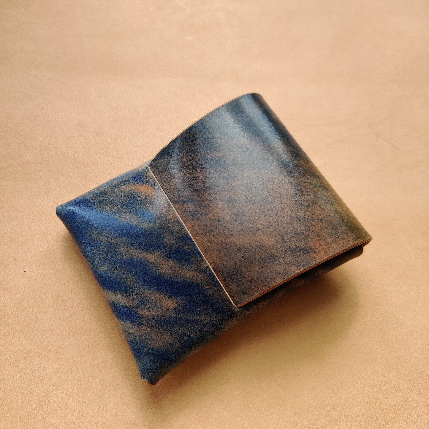 Stitchless Shell Cordovan Leather Cards Wallet, Origami Minimalist Wallet, EDC Card Holder Case