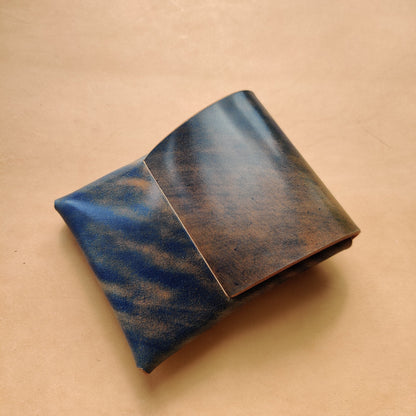 Stitchless Shell Cordovan Leather Cards Wallet, Origami Minimalist Wallet, EDC Card Holder Case