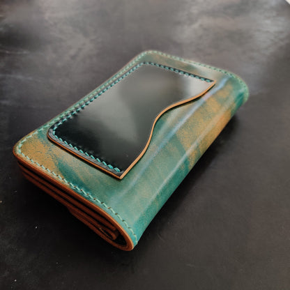 Rocado Shell Cordovan Mini Trucker Wallet, Luxury Compact Wallet