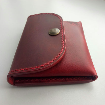 Leather Origami Wallet, Minimalist Pocket Wallet, Coin Purse And Card Case Wallet, Leather Card Holder