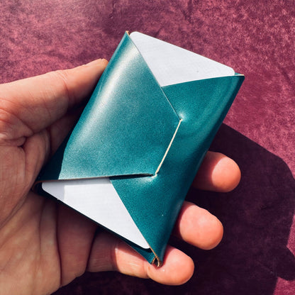 Rocado Shell Cordovan Stitchless Leather Mini Cards Wallet, Origami Minimalist Wallet, EDC Card Holder Case