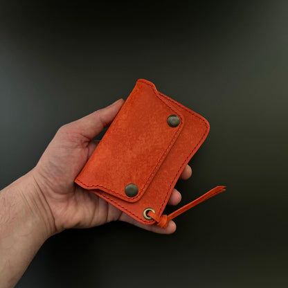 Short Trucker Wallet With A Ring For Chain or Lanyard, Stylish Wallet For Rider, Biker or Trucker