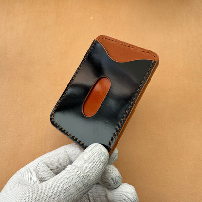 Rocado Shell Cordovan Wallet, Leather Card Wallet, Minimalist Slim Luxury Wallet