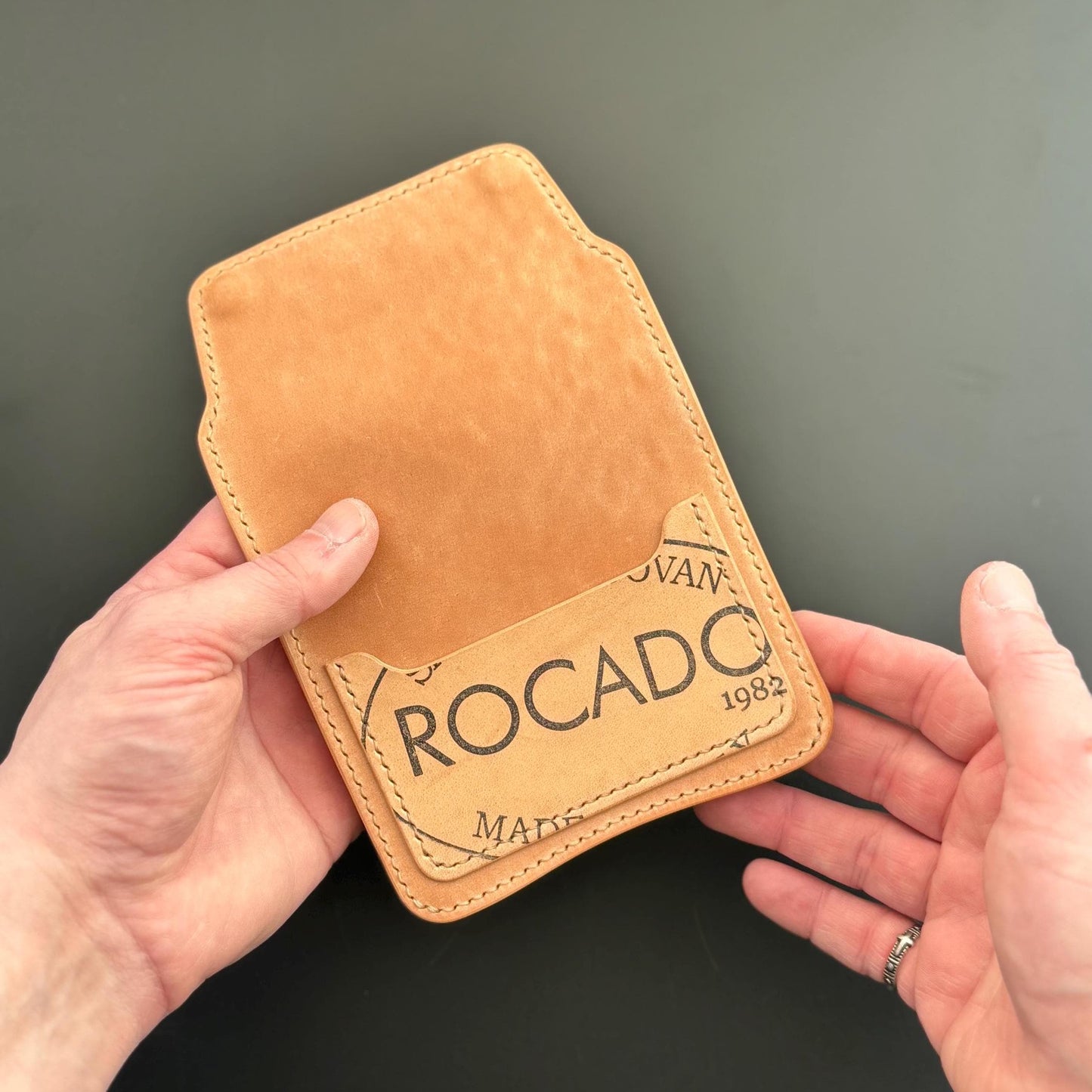 Rocado Shell Cordovan Short Trucker Wallet With A Ring For Chain Or Lanyard, Stylish Wallet For Rider, Biker or Trucker