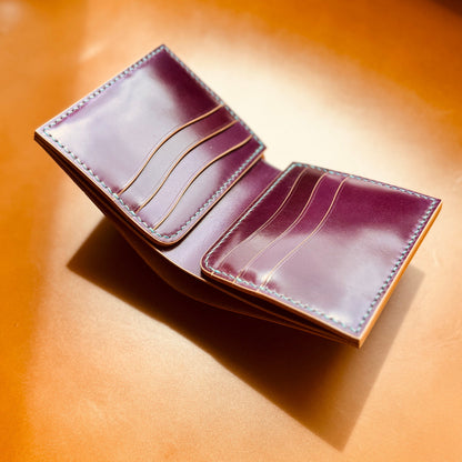 Rocado Shell Cordovan Wallet, Leather Bifold Wallet, Luxury Wallet