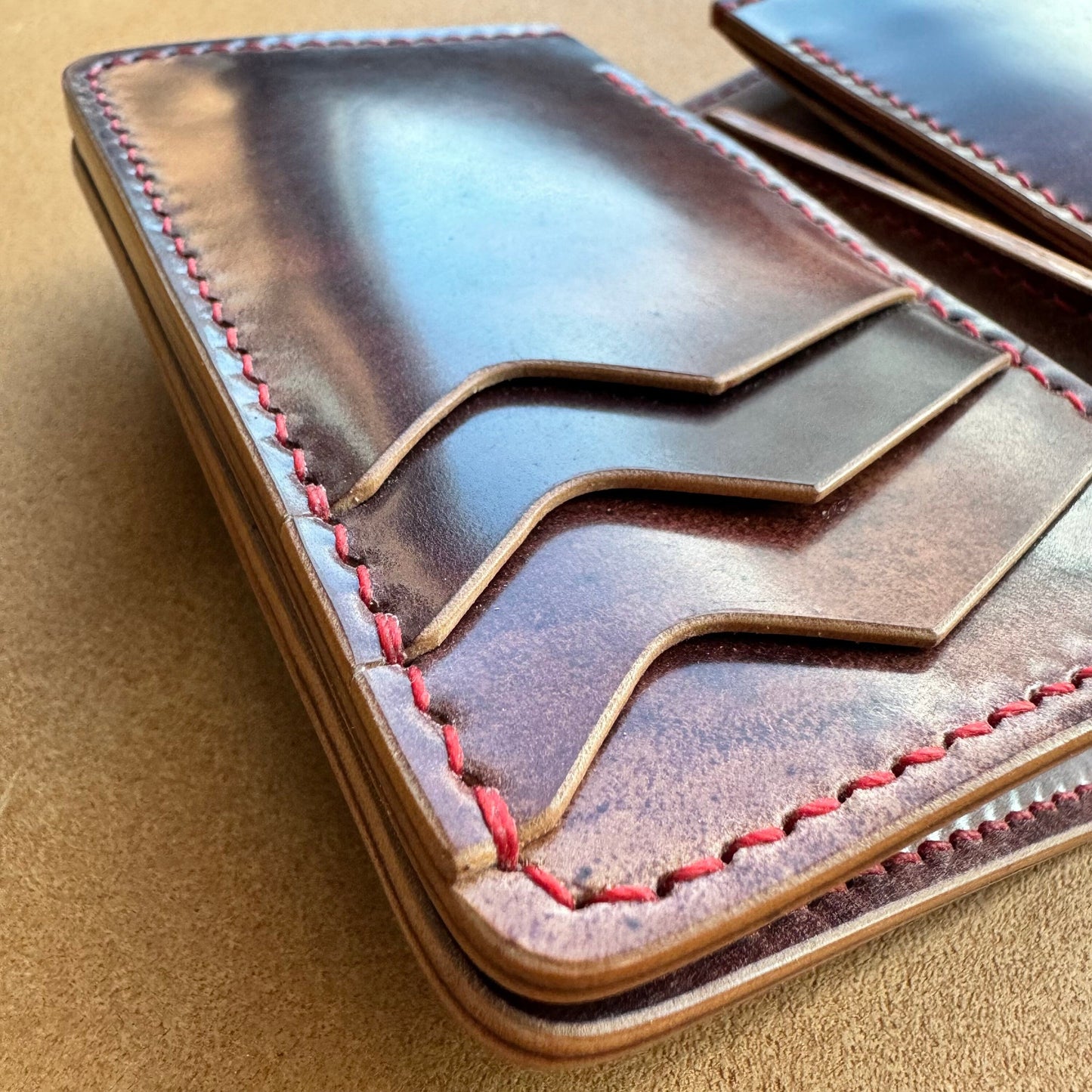 Rocado Shell Cordovan Vertical Leather Wallet, Cash Holder Leather Wallet, Bi-Fold Middle Wallet, Men Gift Wallet, Women Gift Wallet