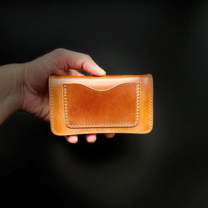 Rocado Shell Cordovan Mini Trucker Wallet, Luxury Compact Wallet