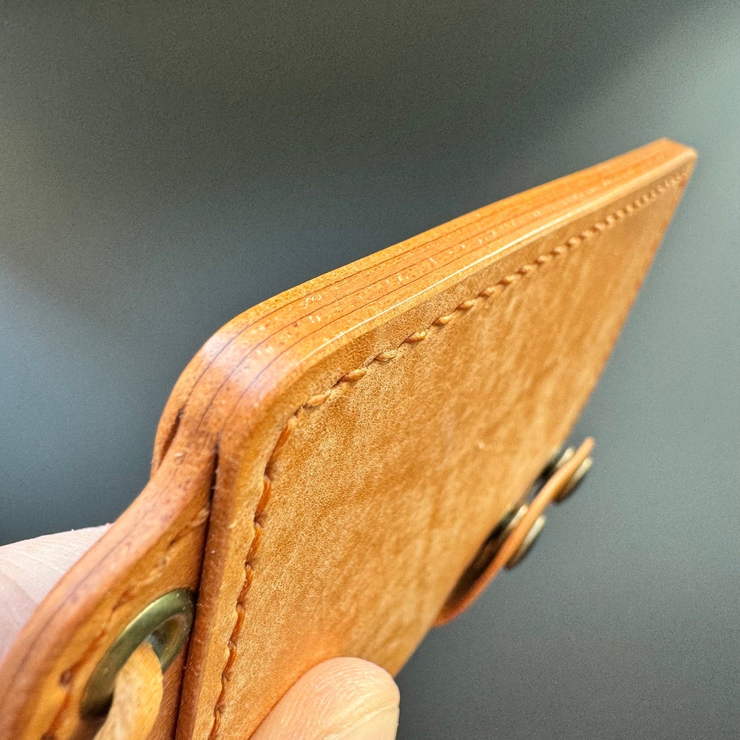 Leather Card Holder With A Ring For Chain Or Lanyard, Pocket Mini Wallet, Minimalist Card Holder Case