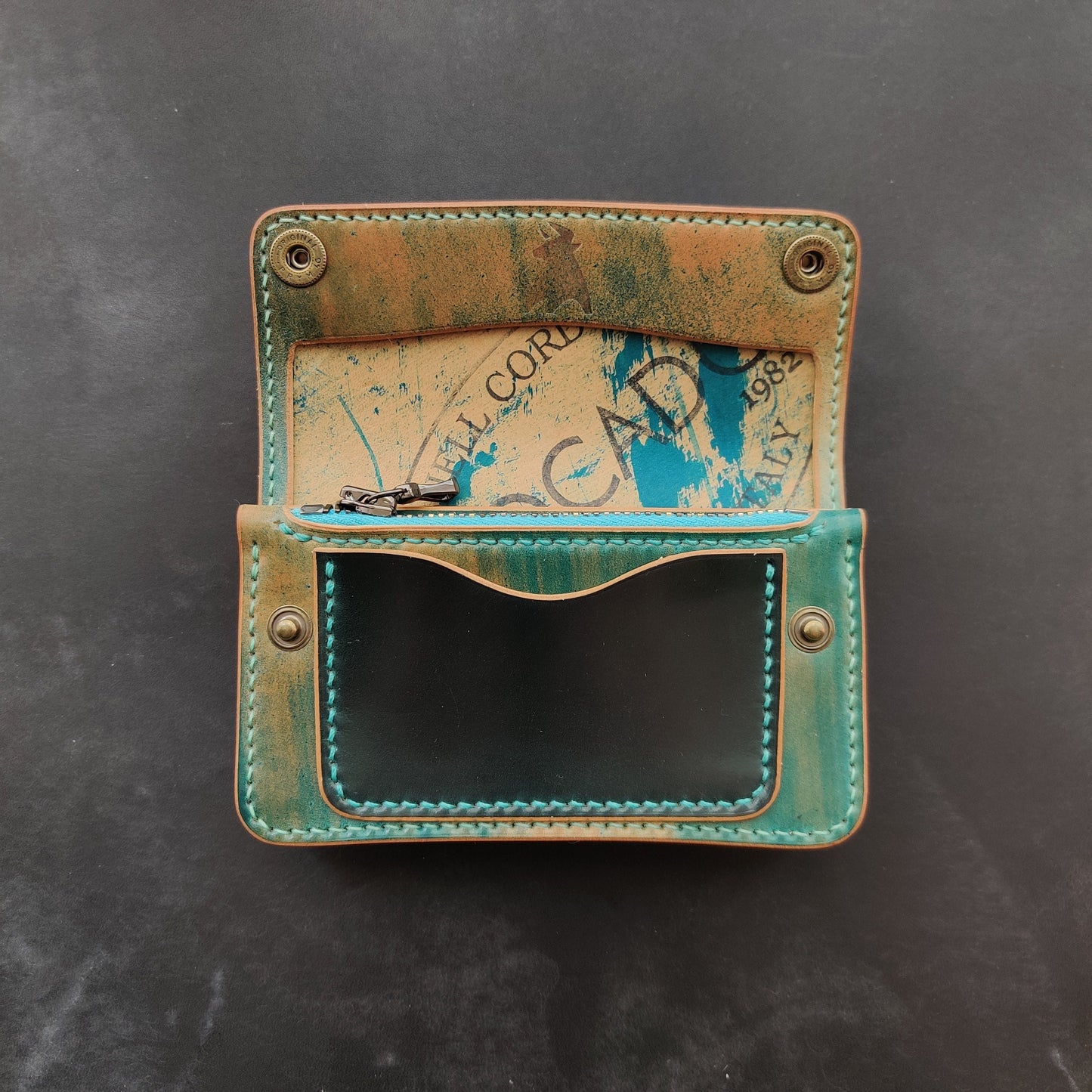 Rocado Shell Cordovan Mini Trucker Wallet, Luxury Compact Wallet