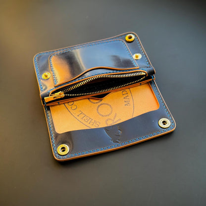 Rocado Shell Cordovan Mini Trucker Wallet, Luxury Compact Wallet