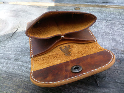 Leather Origami Wallet, Minimalist Pocket Wallet, Coin Purse And Card Case Wallet, Leather Card Holder