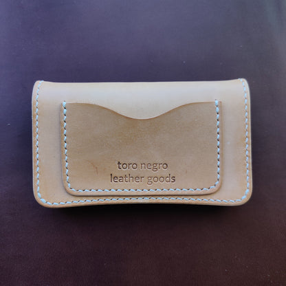 Vegetable Tanned Natural Leather Mini Trucker Wallet, Luxury Compact Wallet