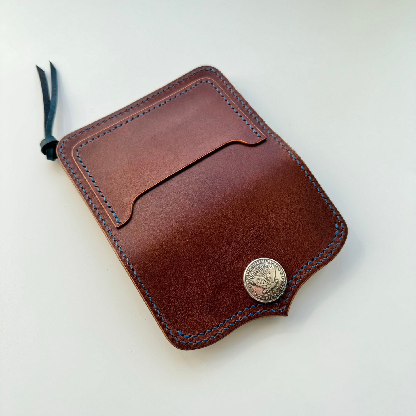 Short Trucker Wallet With A Ring For Chain Or Lanyard, Veg Tan Wallet, Stylish Wallet For Rider, Biker or Trucker