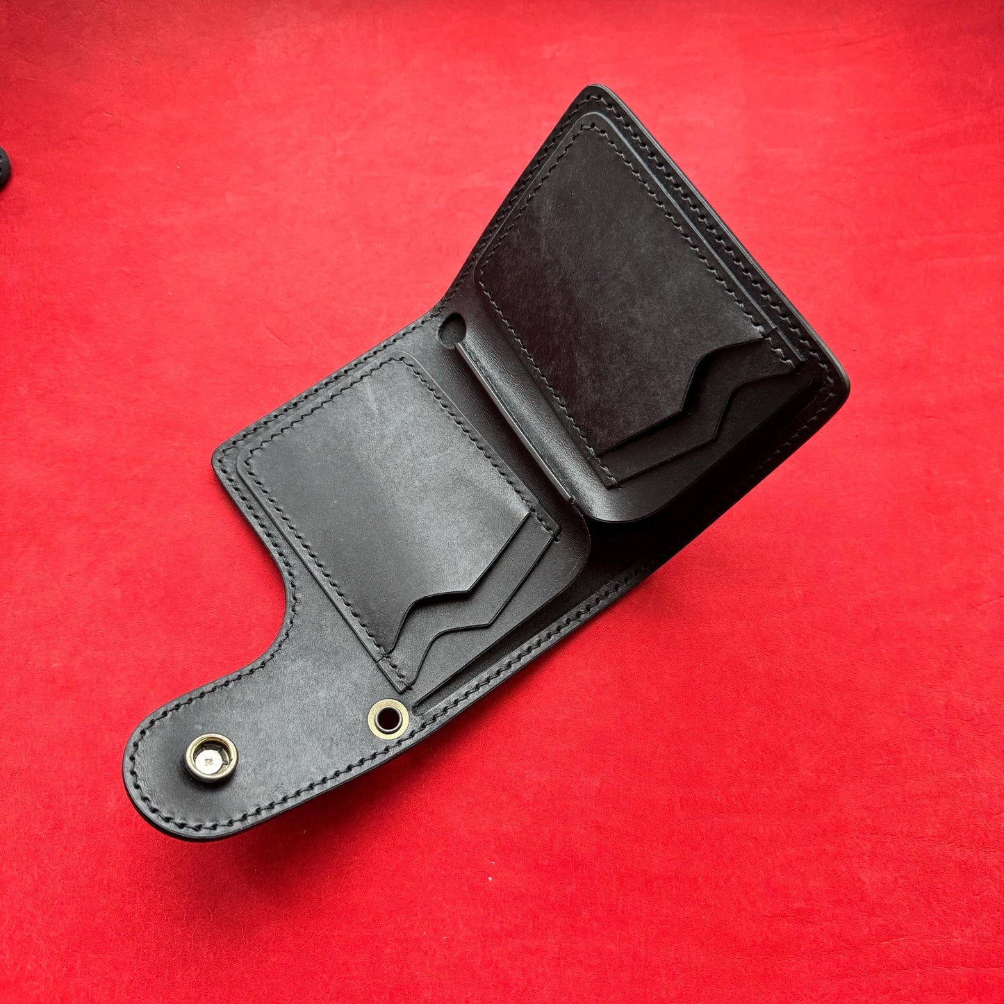 Biker Wallet With A Ring For Chain Or Lanyard, Veg Tanned Travel Western Wallet