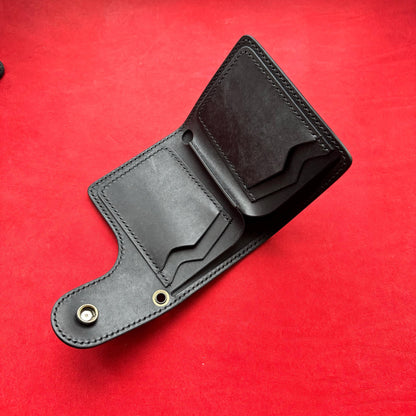 Biker Wallet With A Ring For Chain Or Lanyard, Veg Tanned Travel Western Wallet