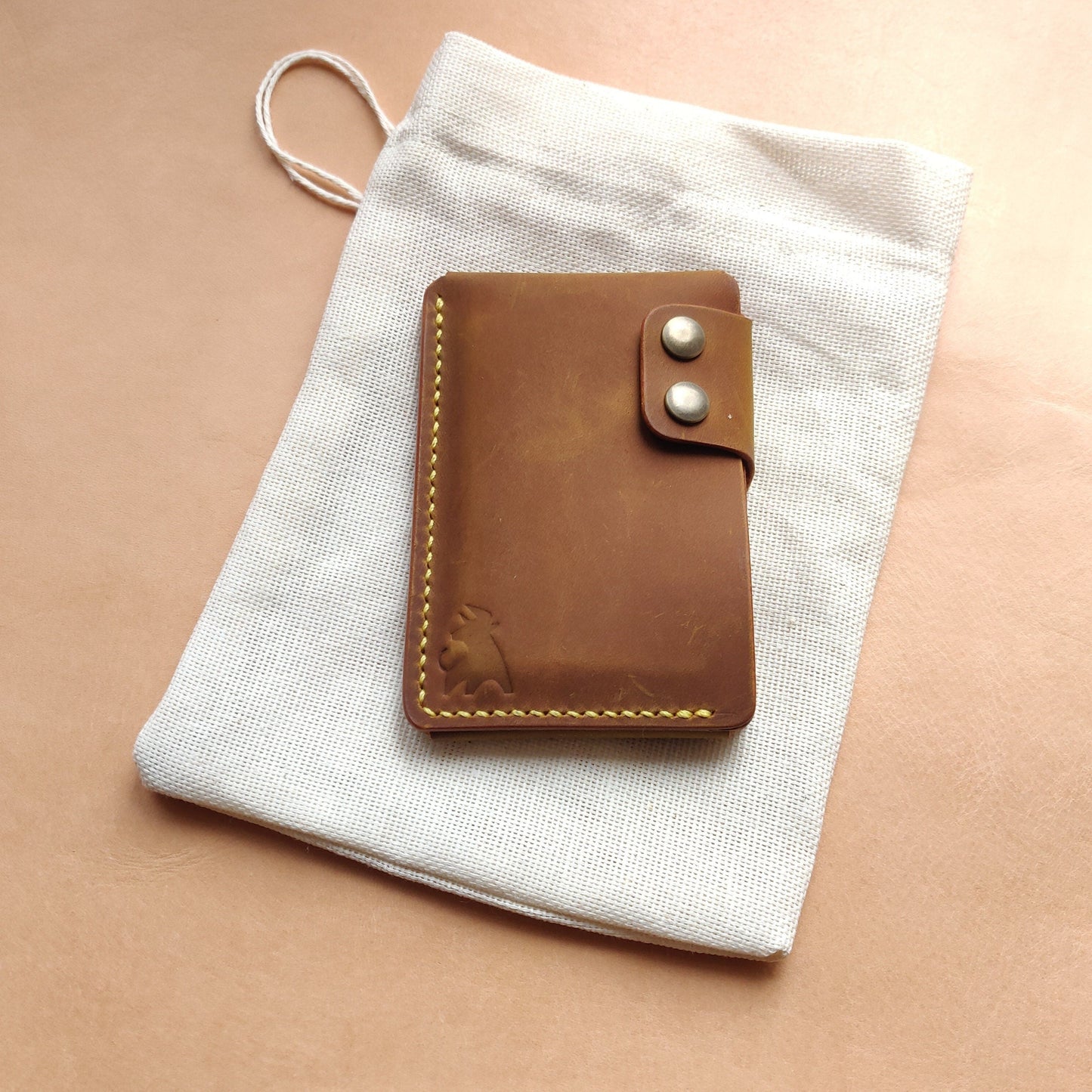 Leather Card Holder, Distressed Leather Pocket Mini Wallet, Minimalist Card Holder Case