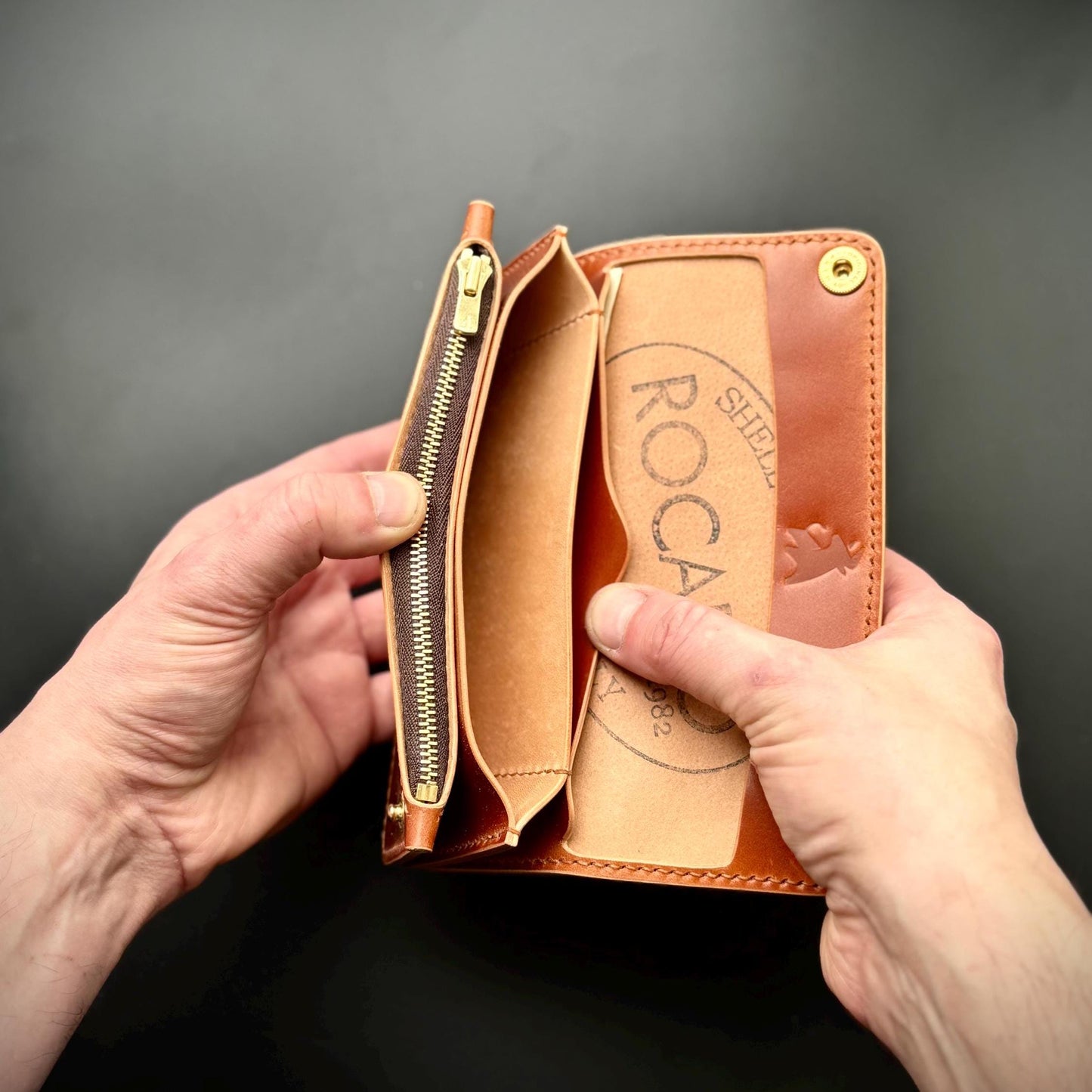 Rocado Shell Cordovan Long Trucker Wallet, Luxury Compact Wallet