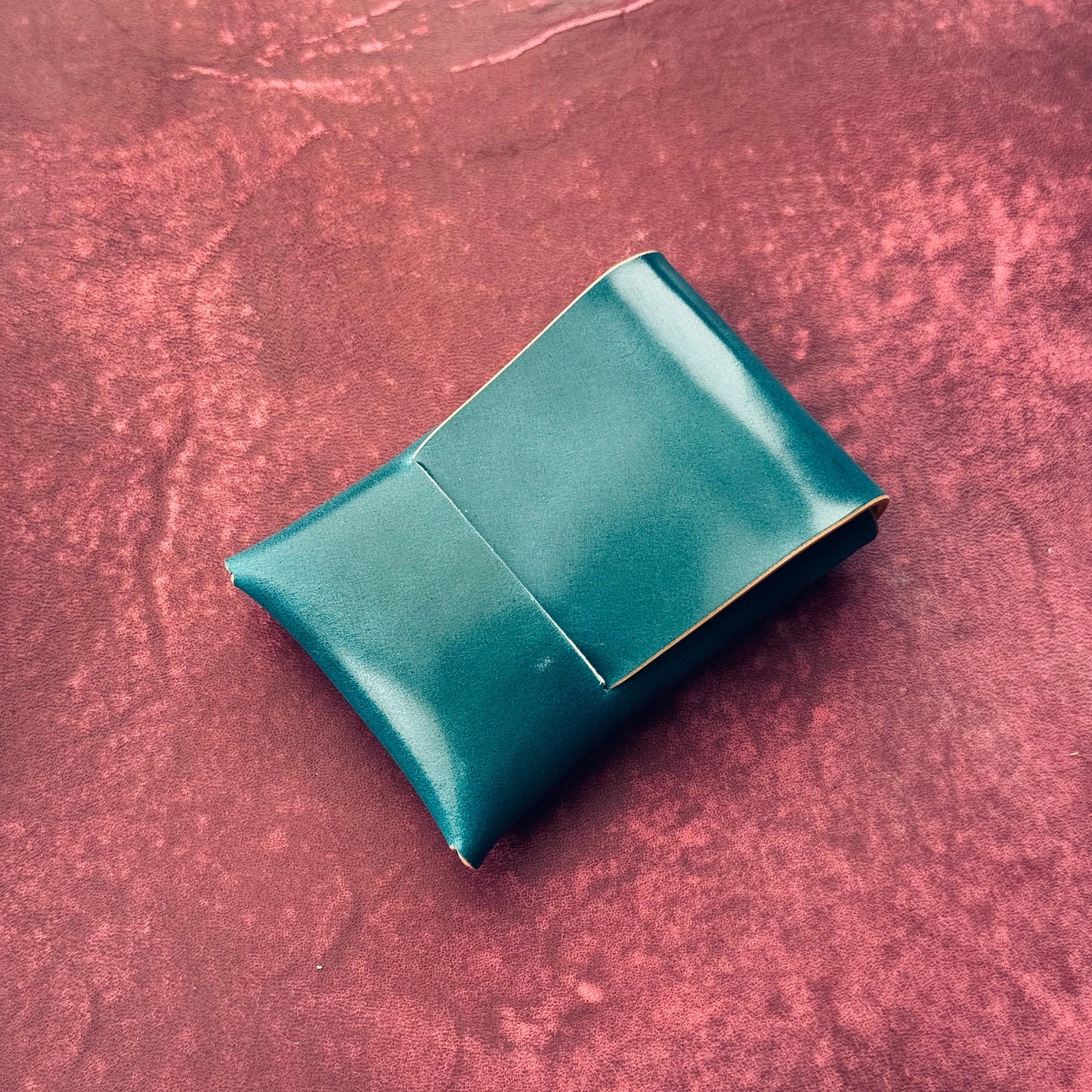 Rocado Shell Cordovan Stitchless Leather Mini Cards Wallet, Origami Minimalist Wallet, EDC Card Holder Case