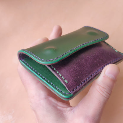 Handmade Japanese Style Compact Leather Wallet With Coin Purse, Leather Card And Cash Holder